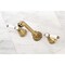 Kingston Brass Roman Tub Faucet, Antique Brass, Wall Mount KS7023BPL - alternate 3
